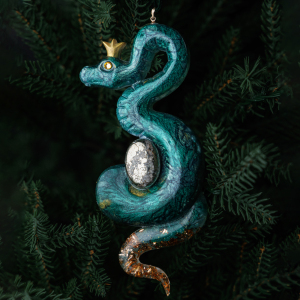 Christmas tree toy with a pyrite cabochon "Snake" from the Stories collection